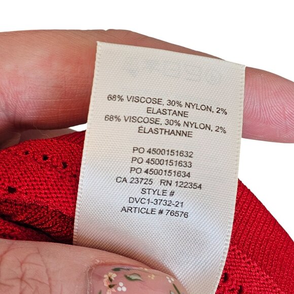 Babaton Aritzia Pontielle Tank Bright Red Eyelet Cropped Top Sz S - Picture 8 of 8